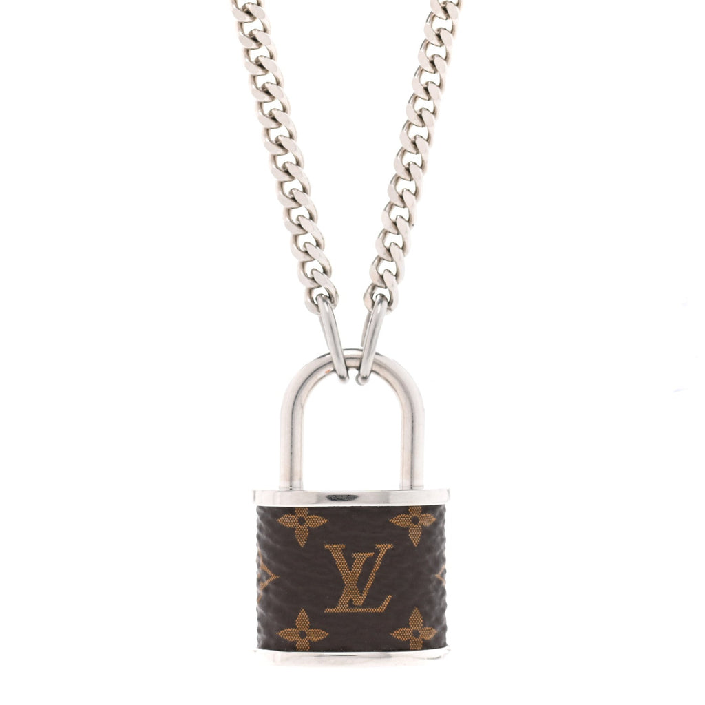 18K Louis Vuitton Monogram Lock Pendant Necklace