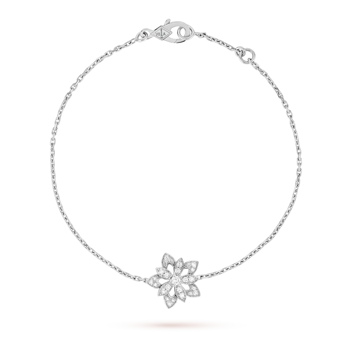 18K Lotus Openwork Pendant Bracelet
