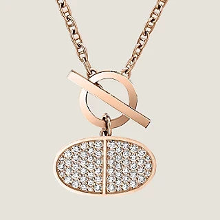 18K Chaine D'ancre Contour Pendant Hermes Necklace