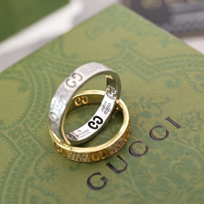 18K Double Gucci Icon Full Diamonds Ring