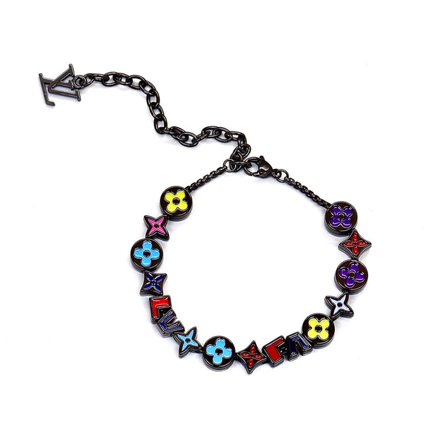 18K Louis Vuitton Monogram Party Black Bracelet