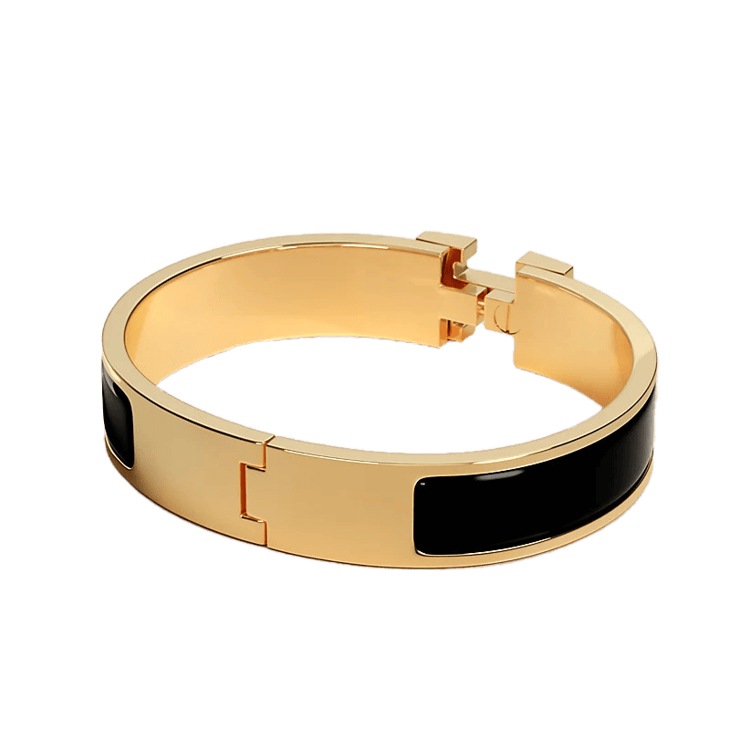 18K Clic Hermes Black Bracelet