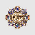 18K Double Gucci Crystal Flower Ring