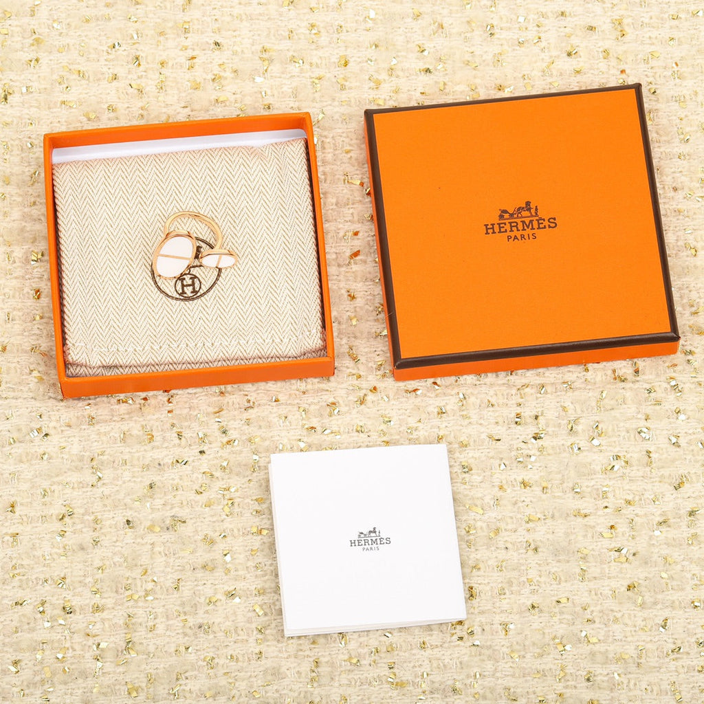 18K Chaine D'ancre Verso Large Hermes Ring