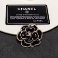 18K  Chanel Black Flower Brooch