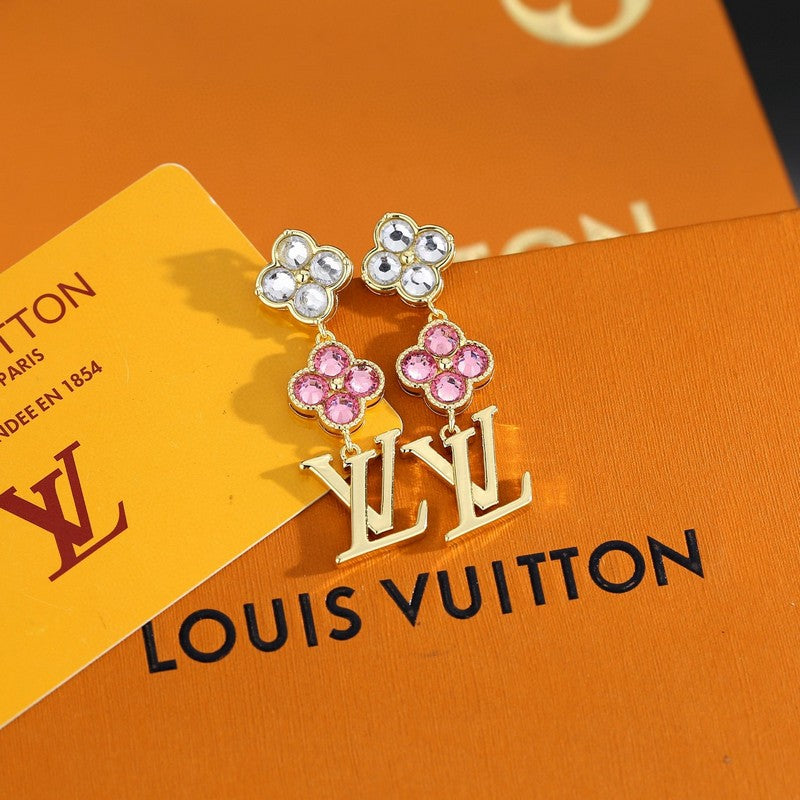 18K Louis Vuitton Iconic Pink Crystal Earrings