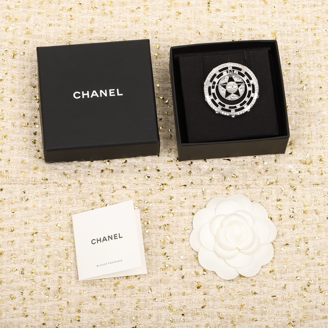18K  Chanel Black Diamonds Brooch