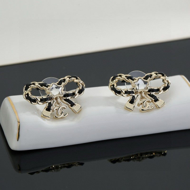 18K  Chanel Butterfly Pendant Earrings