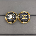 18K  Chanel Black Earrings