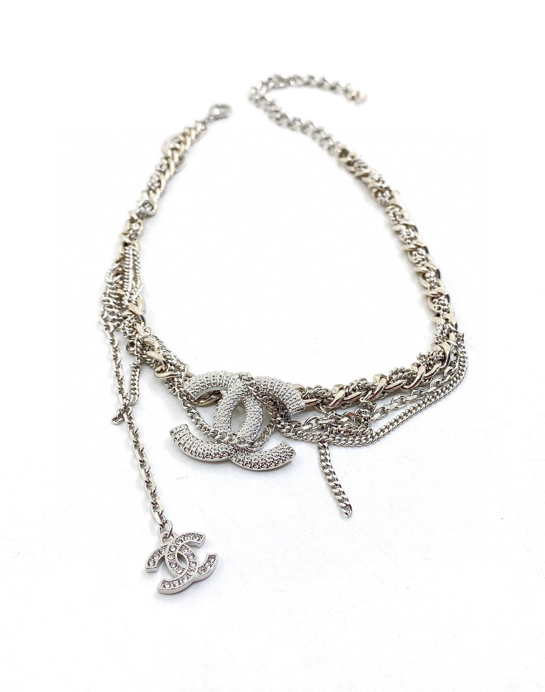 18K  Chanel Chain Diamond Necklace
