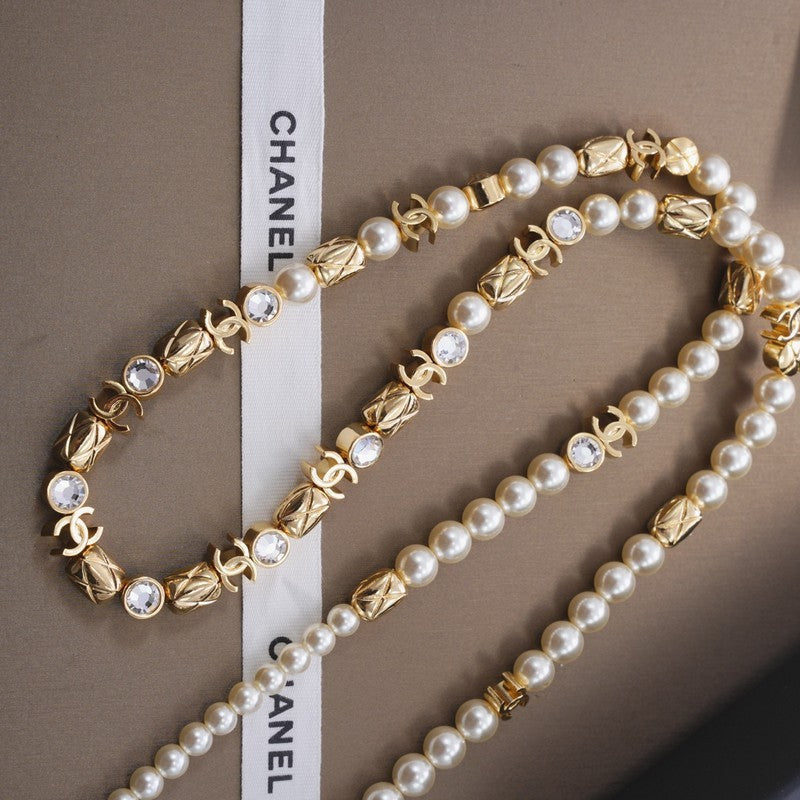 18K  Chanel 26C Crystal Long Necklace