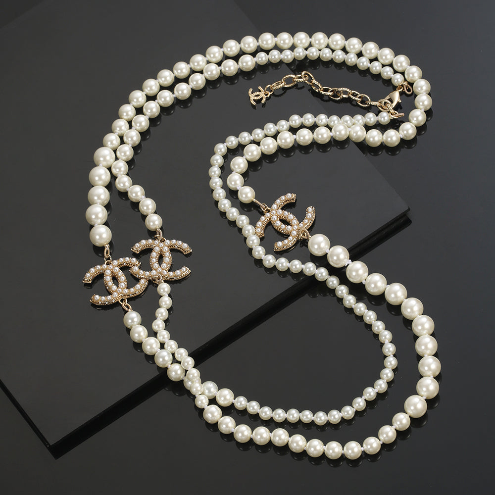 18K  Chanel Long Pearls Necklace