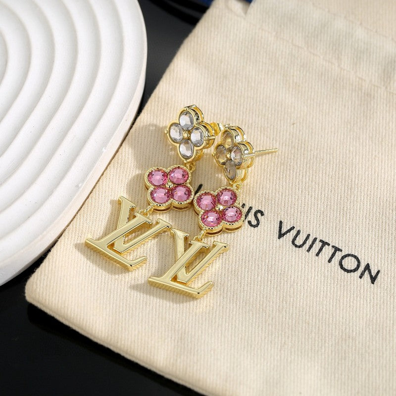 18K Louis Vuitton Iconic Pink Crystal Earrings