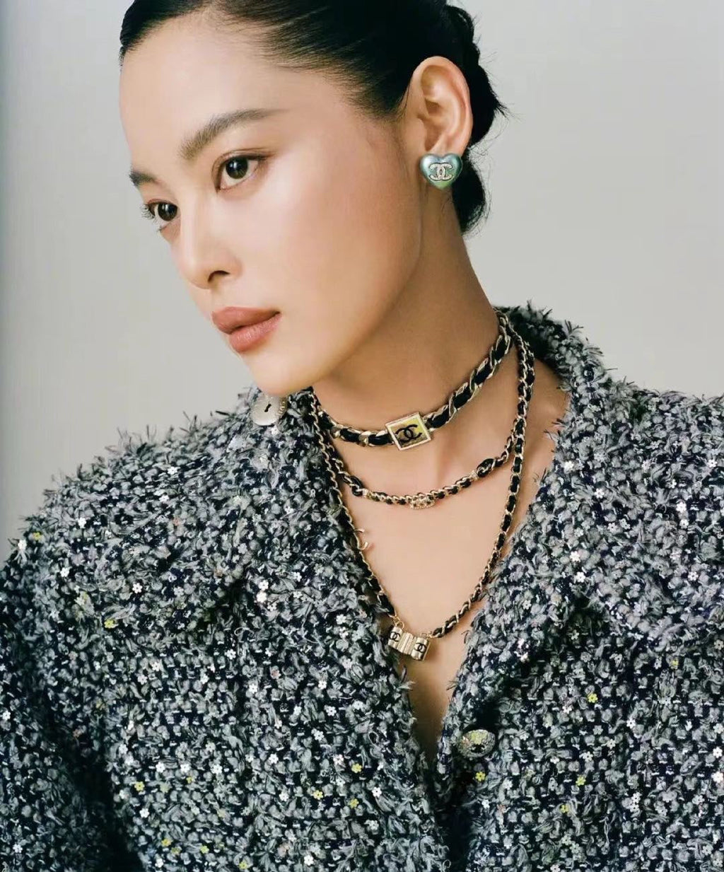 18K  Chanel Leather Necklace