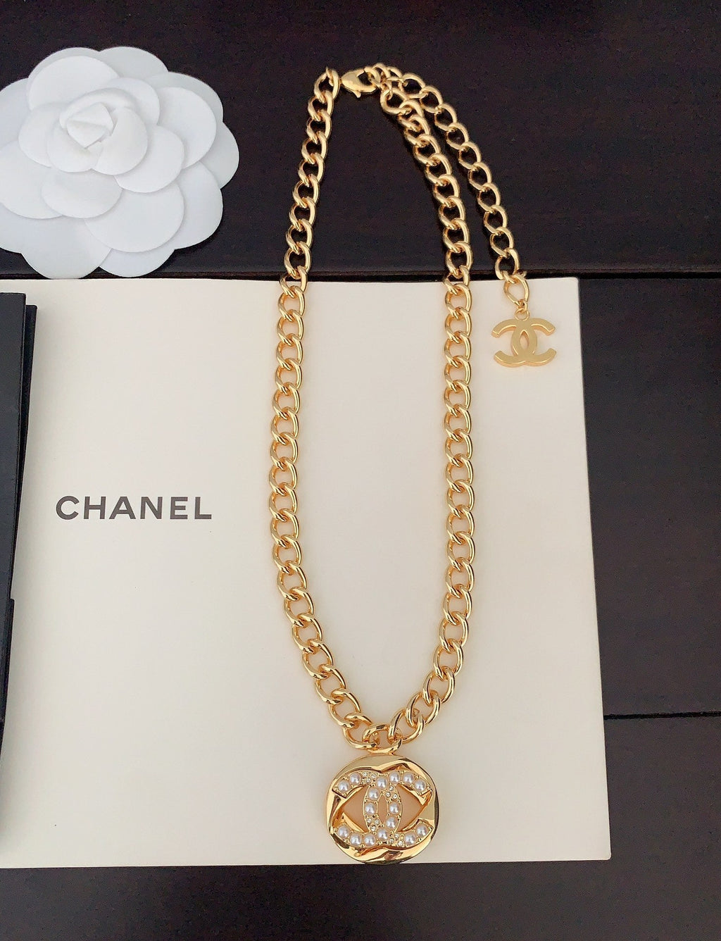 18K  Chanel Diamond Chain Necklace