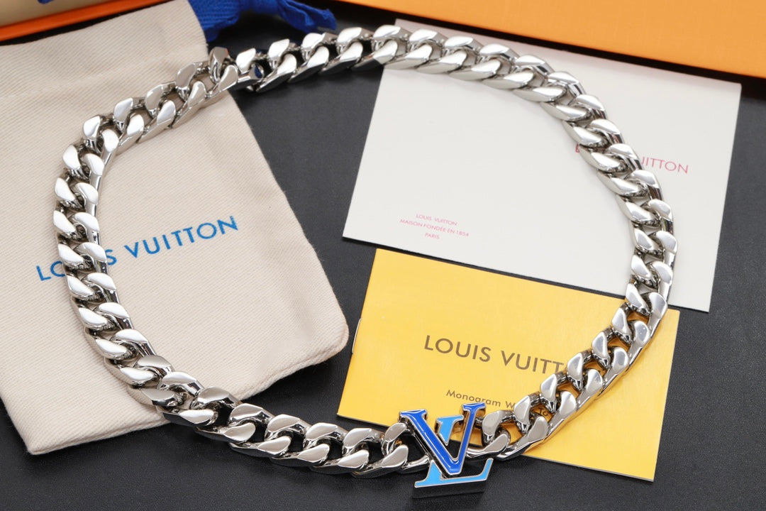 18K Louis Vuitton Blue Chain Necklace