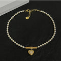 18K Celine Heart Pearl Necklace