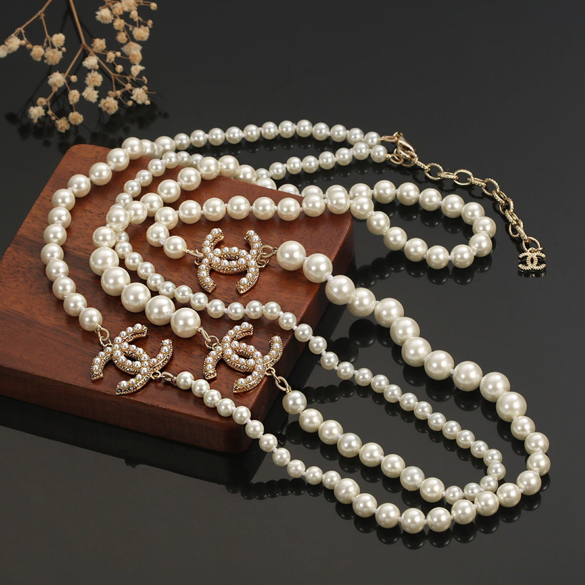 18K  Chanel Long Pearls Necklace