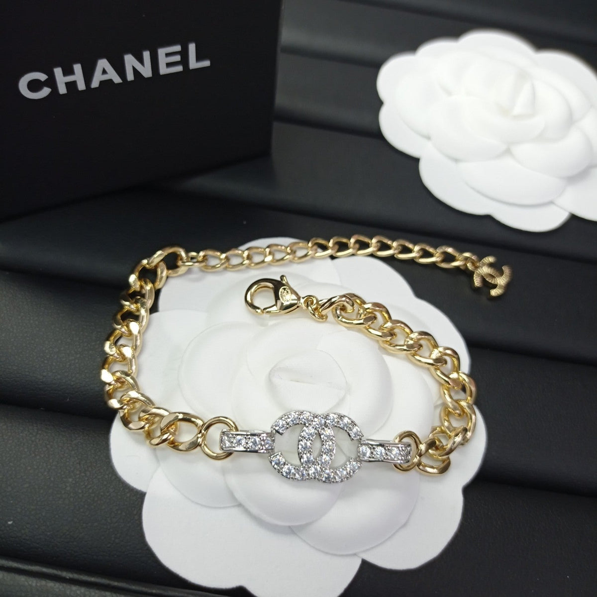 18K  Chanel Diamond Chain Bracelet