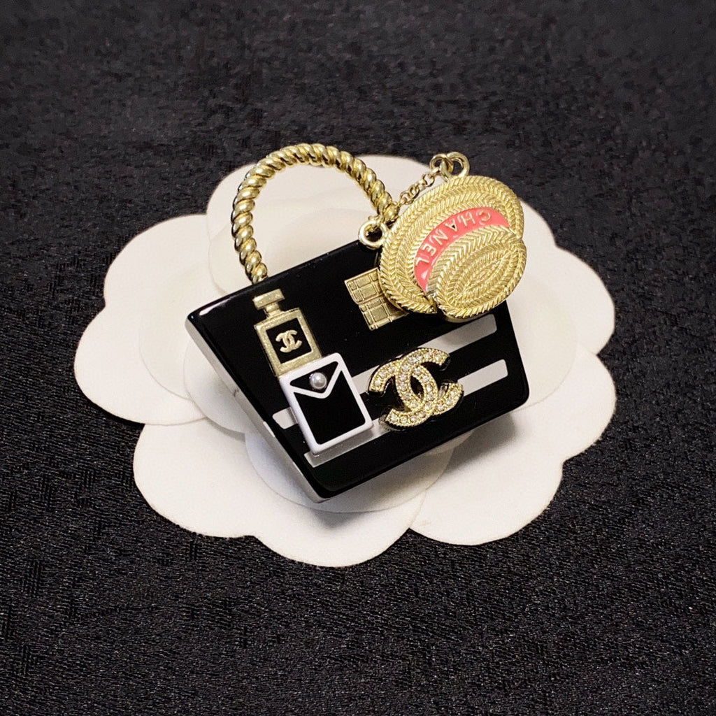 18K  Chanel Bag Brooch