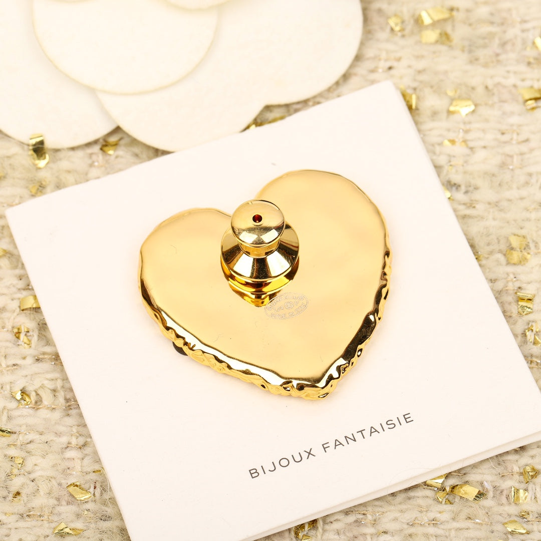 18K  Chanel Black Heart Brooch