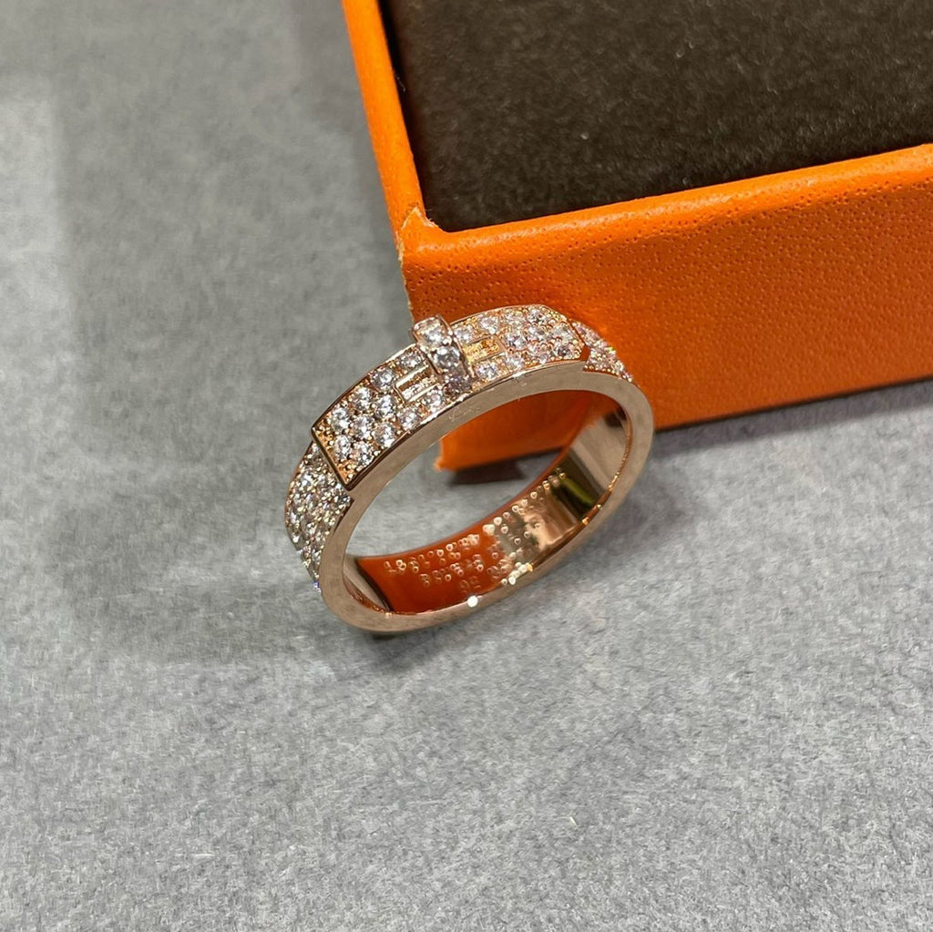 18K Collier De Chien Diamonds Hermes Ring