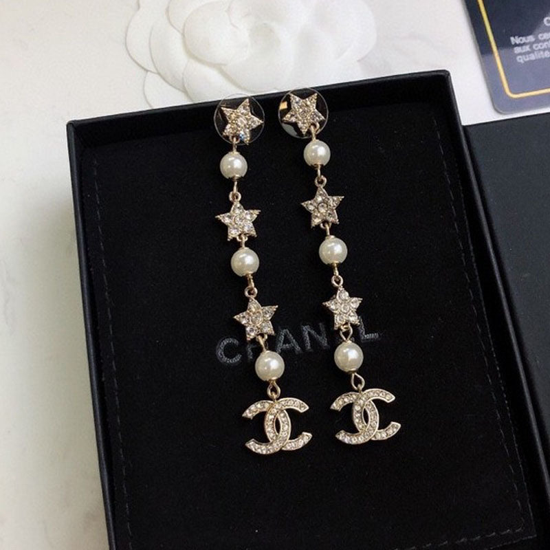 18K  Chanel Long Tassel Earrings