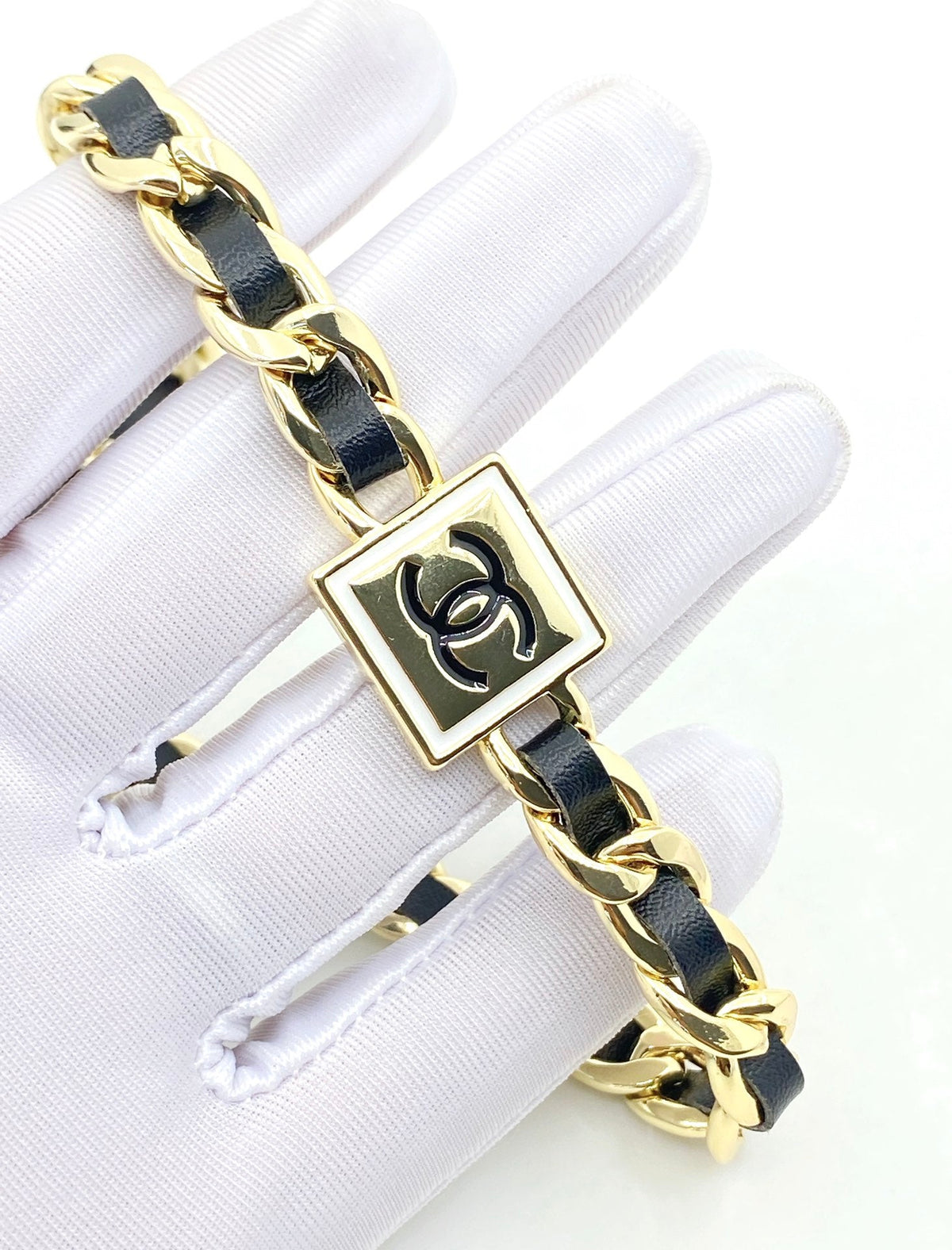 18K  Chanel Leather Necklace