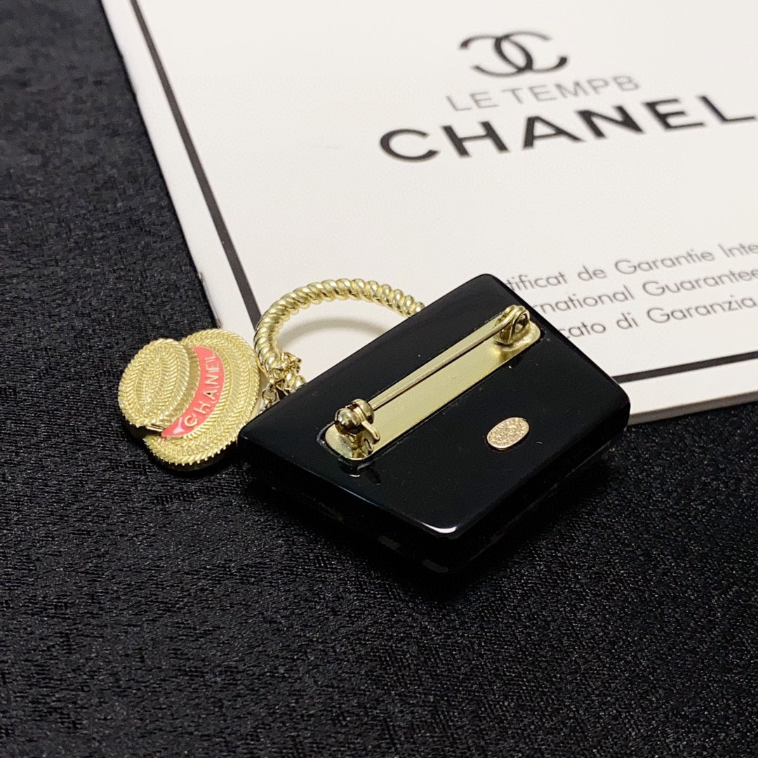 18K  Chanel Bag Brooch