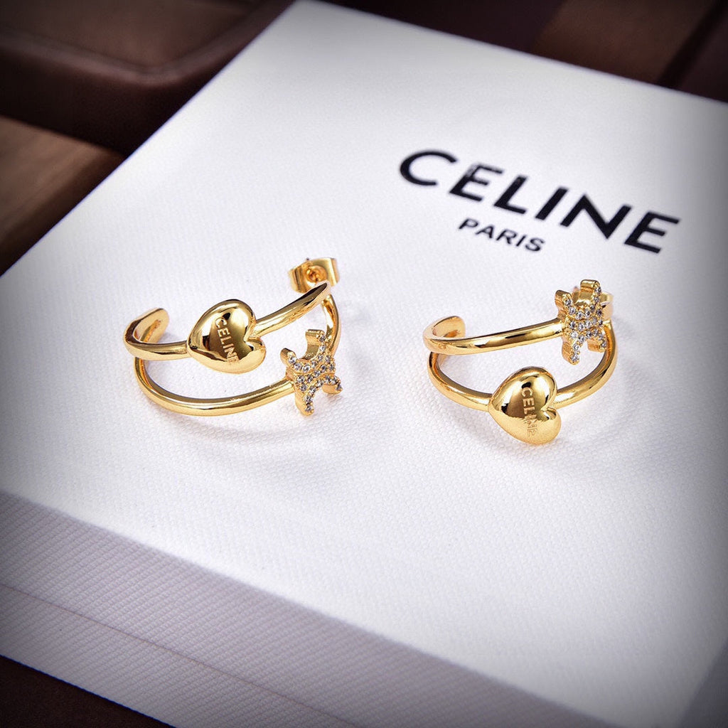 18K Celine Heart Earrings