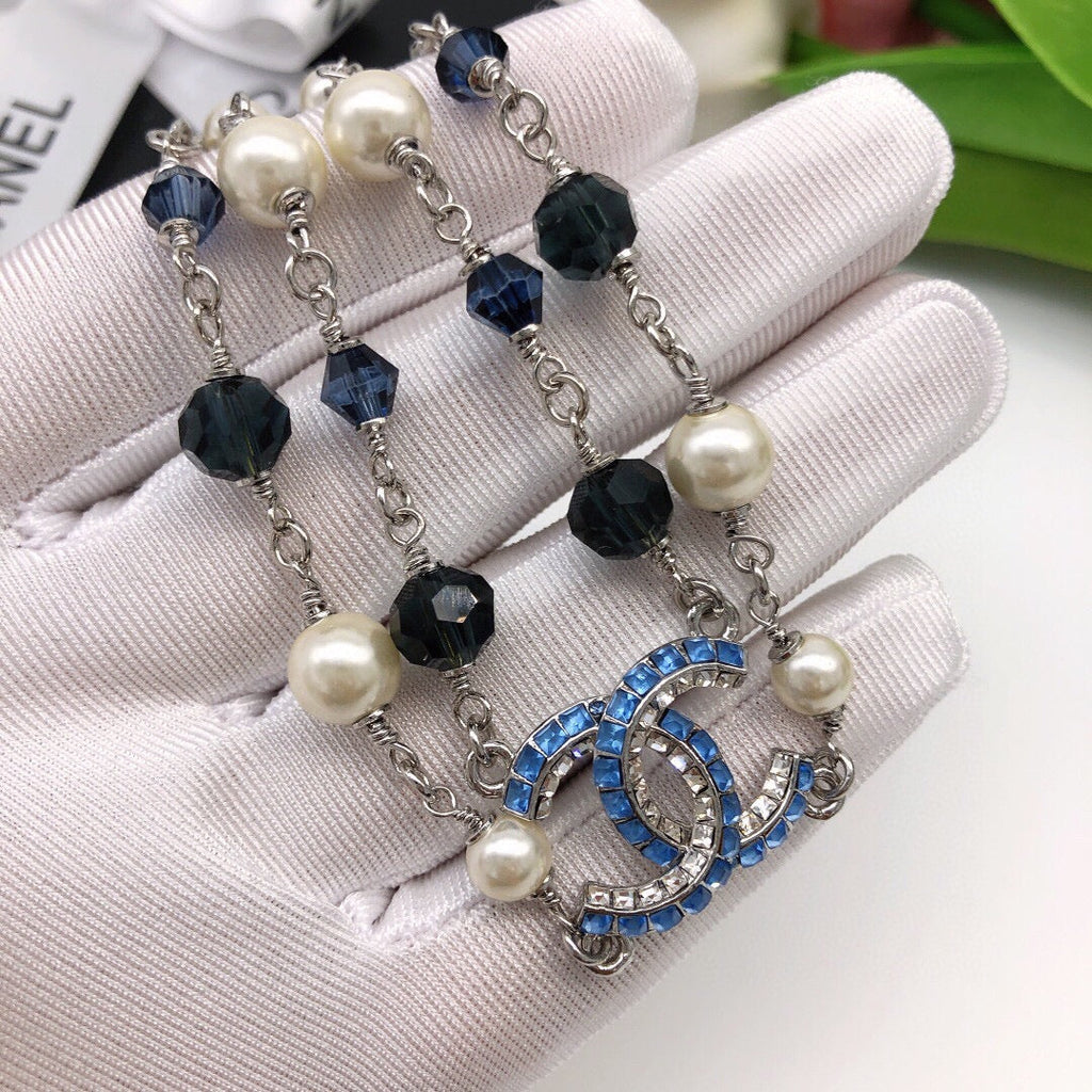 18K  Chanel Blue Resin Necklace