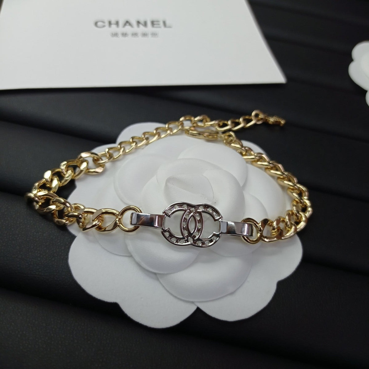 18K  Chanel Diamond Chain Bracelet
