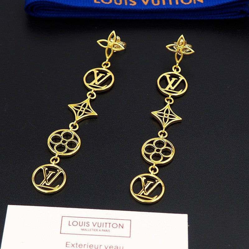 18K Louis Vuitton Lace Long Earrings
