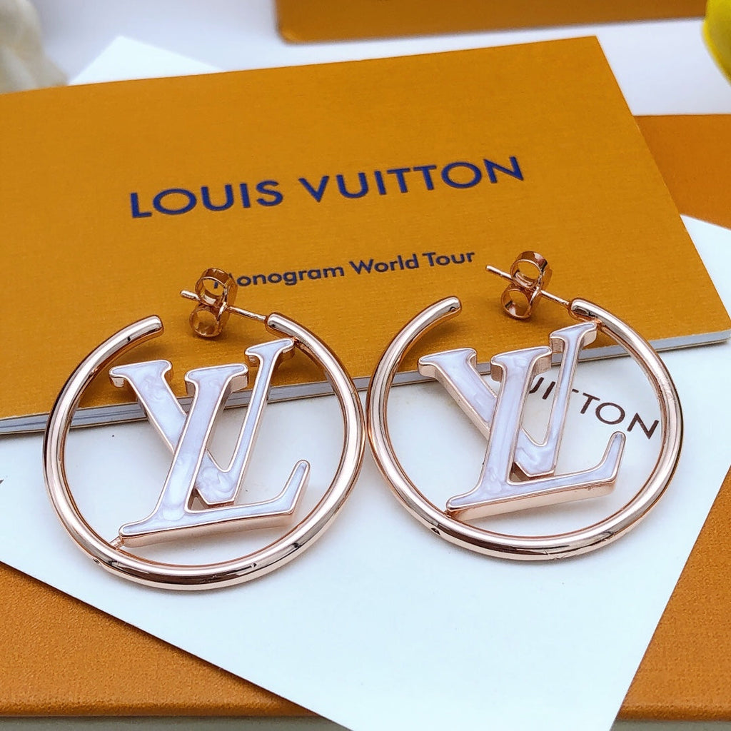 18K Louis Vuitton Louise Hoop Pearls Earrings