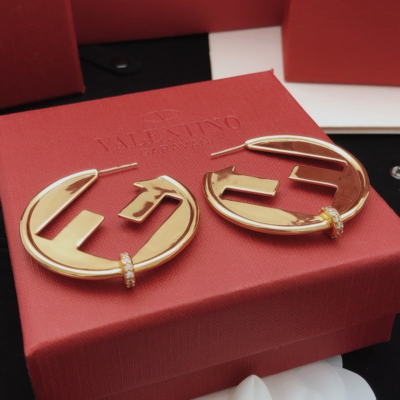18K Fendi Big Round Earrings