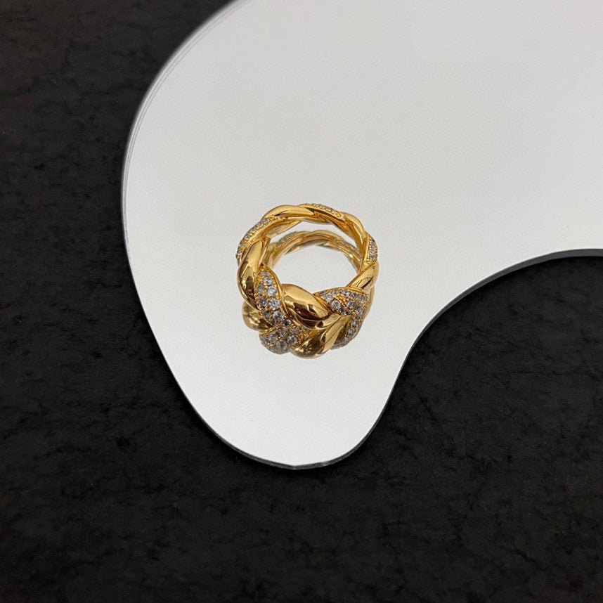 18K BVLGARI Red Crystals Ring