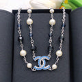 18K  Chanel Blue Resin Necklace