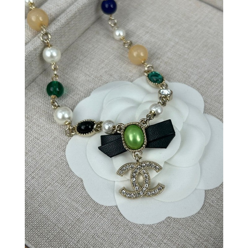 18K  Chanel Crystal Bow Necklace