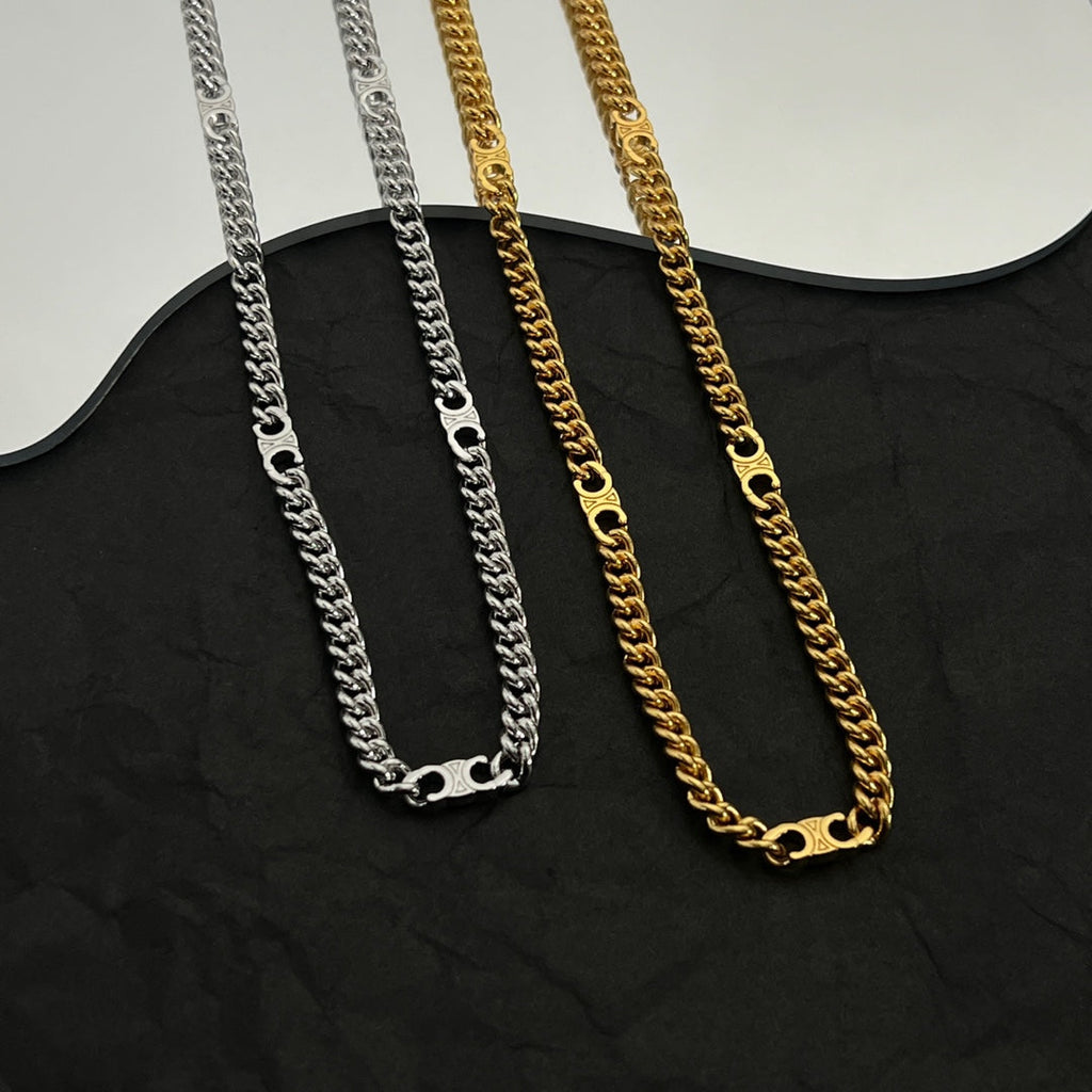 18K Celine Gourmette Chain Necklace