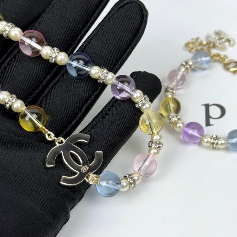 18K  Chanel 26C Color Crystal Necklace