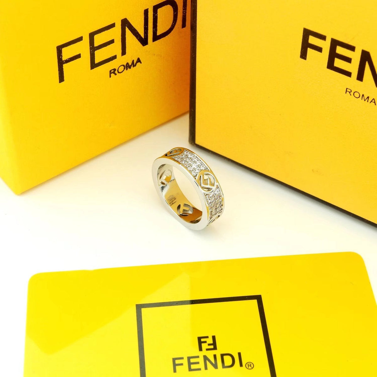 18K Fendi Is White Gold Ring