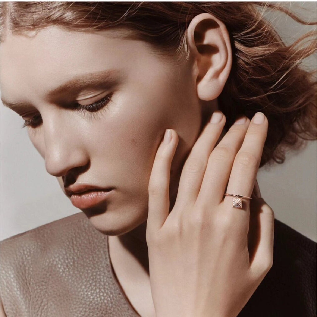 18K Chaine D'ancre Verso Hermes Ring