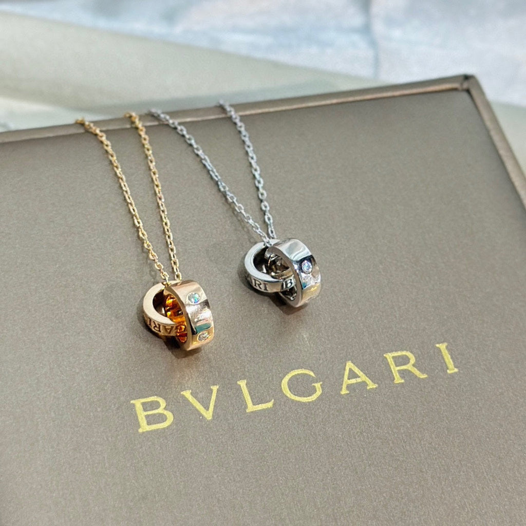 18K BVLGARI Two Rings Necklace