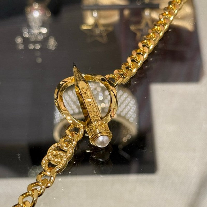 18K  Chanel 25K Pen Choker Necklace