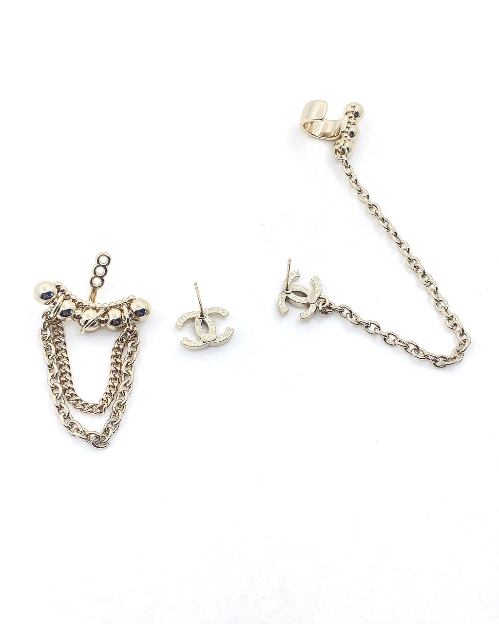 18K  Chanel Chain Earrings