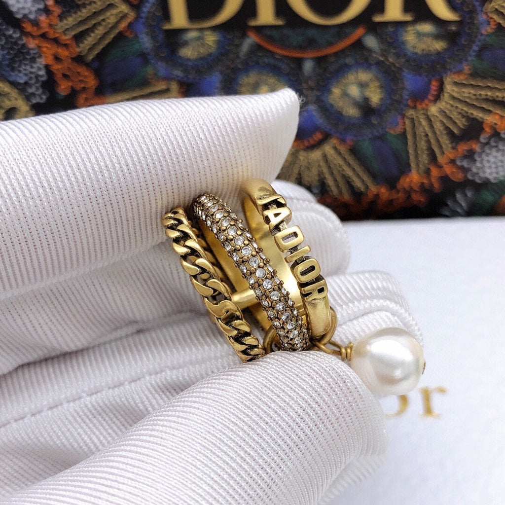 18K Dior Pearl & Crystal J'Adior Rings