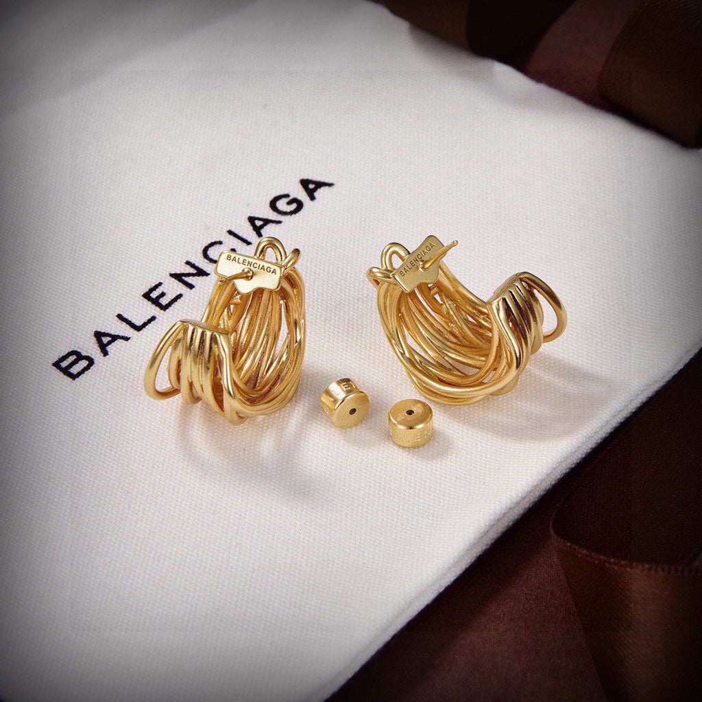 18K Balenciaga Gold Earrings