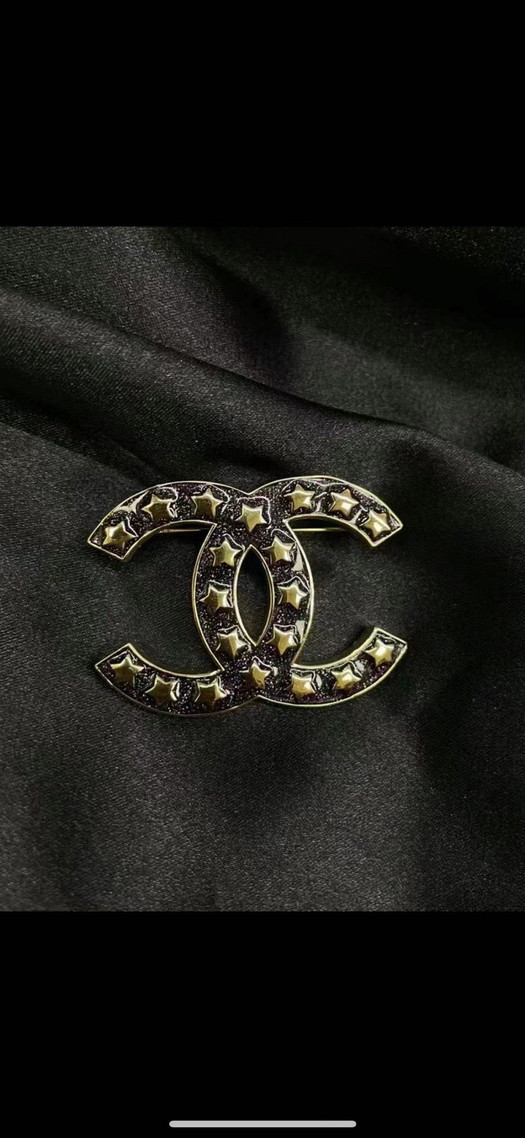 18K  Chanel Black Star Brooch