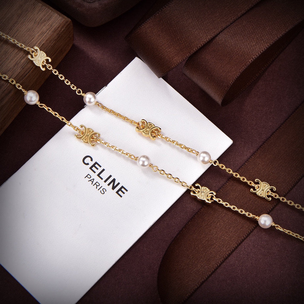 18K Celine Pearl Double Necklace