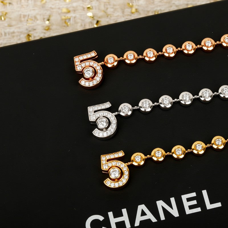 18K  Chanel NO.5 Diamond Gold Bracelet
